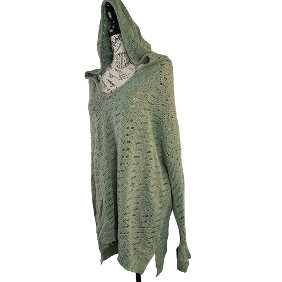 Natural Reflections Long-Sleeve Sweater Hoodie for Ladies Plus 2X Seafoam Green - Picture 5 of 11